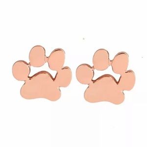 2/$21 Rose Gold Plated Paw Print 🐾 Post Earrings